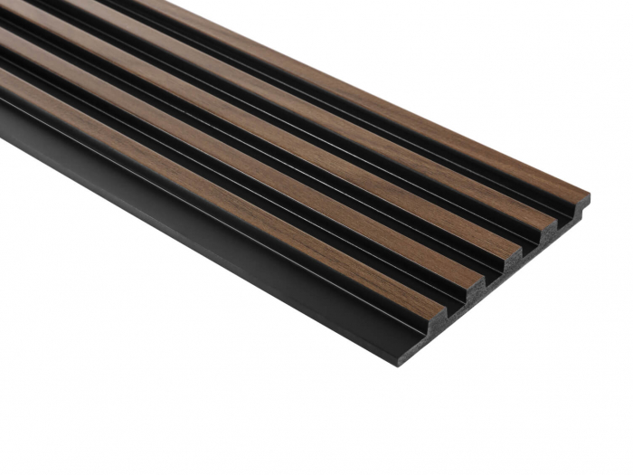Panou riflat 3D Polimer Rigid Polyforce Mardom Stretto 2700x120x12 L0104 Dark Oak [3]