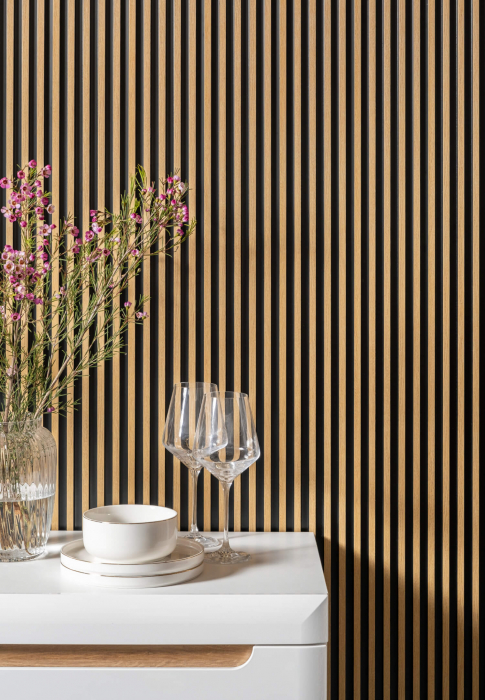 Panou riflat 3D Polimer Rigid Polyforce Mardom Stretto 2700x120x12 L0105 Natural Oak [2]