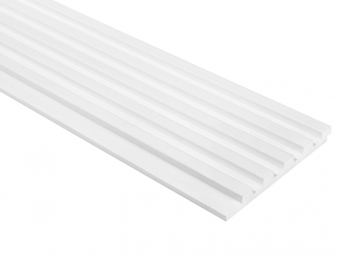 Panou riflat 3D Polimer Rigid Polyforce Mardom Stretto 2000x120x12mm L0101T Alb [7]
