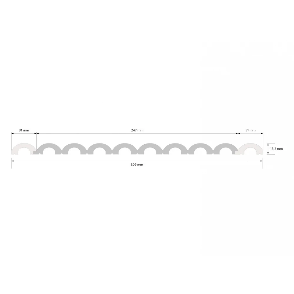 Panou riflat Polimer Rigid Polyforce Mardom Duna WP001 2700x247x132 Alb Mat [10]
