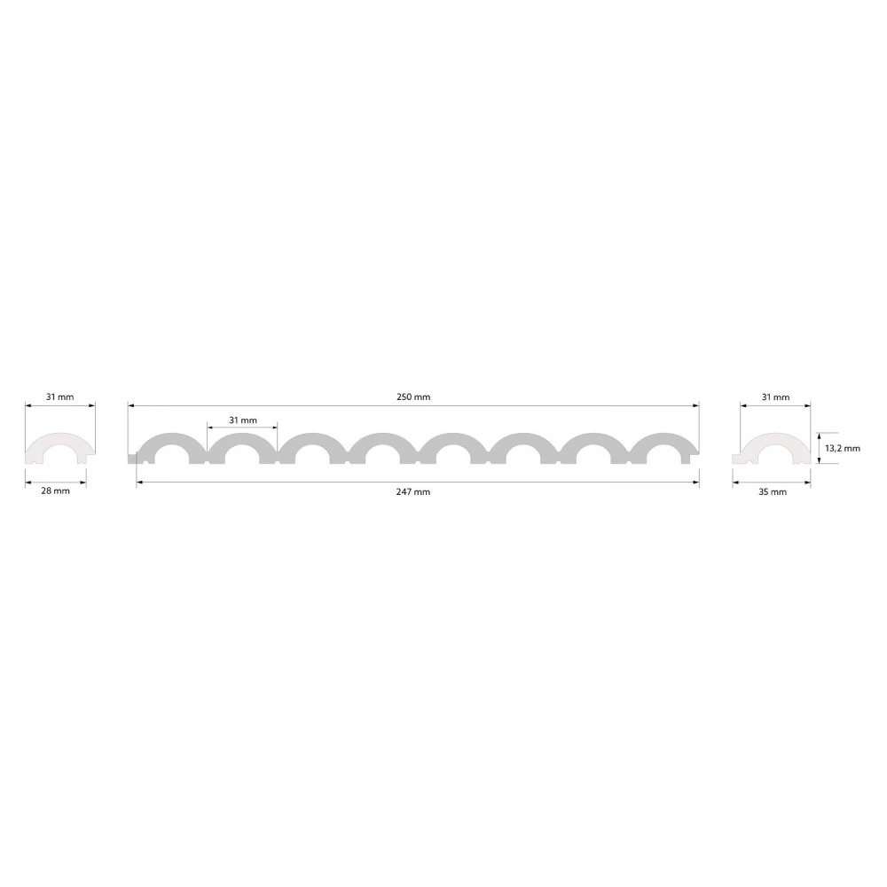 Panou riflat Polimer Rigid Polyforce Mardom Duna WP001 2700x247x132 Alb Mat [9]