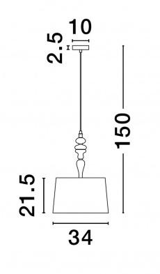 Pendul DAMO Nova Luce 9009146 1xE27 IP20 Antique Brass [4]