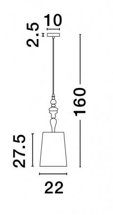 Pendul DAMO Nova Luce 9009147 1xE27 IP20 Antique Brass [3]