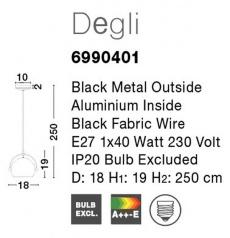 Pendul DEGLI Nova Luce 6990401 1xE27 IP20 Black [2]