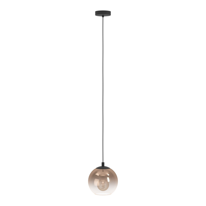 Pendul EGLO Ariscani 1 901923 E27 1X60W 220-240V,50/60Hz H 1100mm x Ø200mm otel negru sticla vaporizata alama IP20 [4]