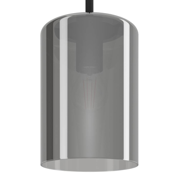 Pendul EGLO Cadaques 1 98585 E27 1X40W 220-240V,50/60Hz H 1100mm x Ø160mm otel negru sticla fume transparenta/negru IP20 [2]