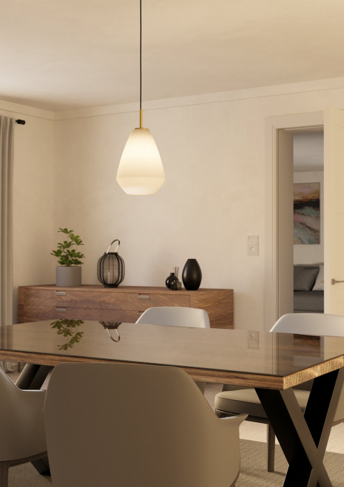 Pendul EGLO Caprarola 900812 E27 1X40W 220-240V,50/60Hz H 1100mm x Ø200mm otel alama periata sticla satinata sandy IP20 [6]