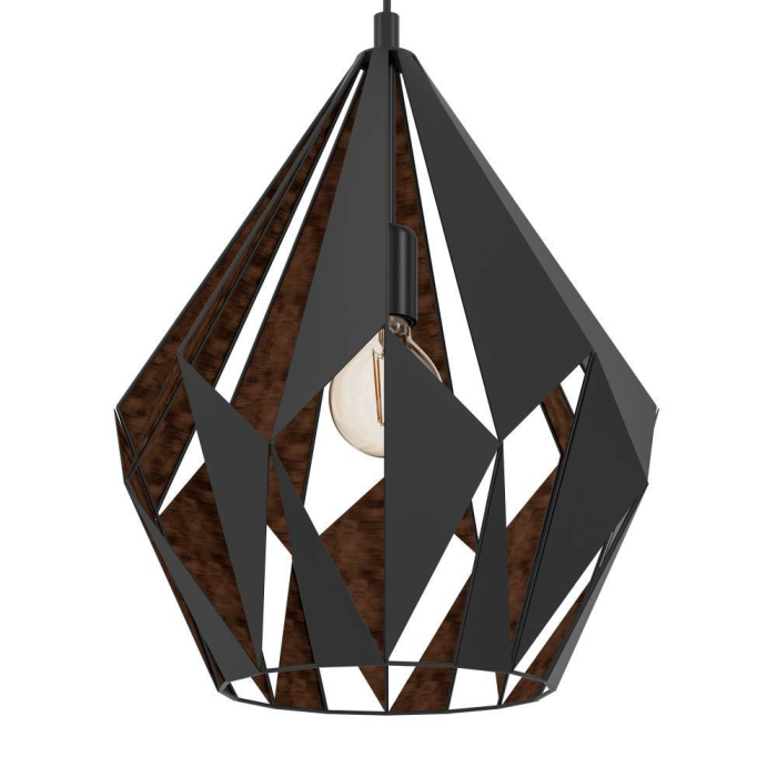 Pendul EGLO Carlton 1 49878 E27 1X60W 220-240V,50/60Hz H 1500mm x Ø385mm otel negru/cupru  IP20 [2]