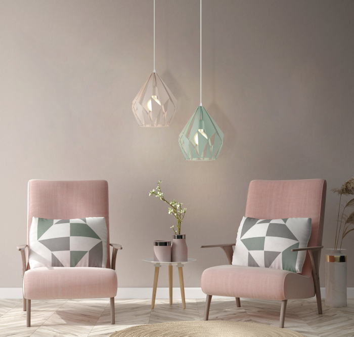 Pendul EGLO Carlton-P 49024 E27 1X60W 220-240V,50/60Hz H 1500mm x Ø310mm otel apricot  IP20 [4]