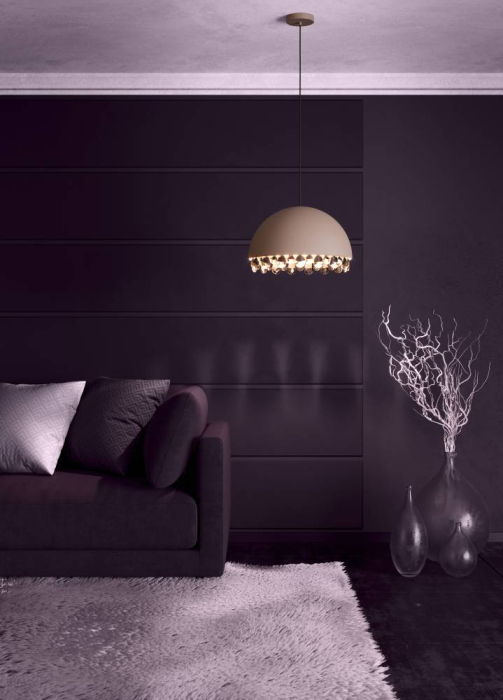 Pendul EGLO Gaetano 2 39948 E27 1X40W 220-240V,50/60Hz H 1500mm x Ø450mm otel mocha sticla cristal/otel mocha/gold IP20 [5]