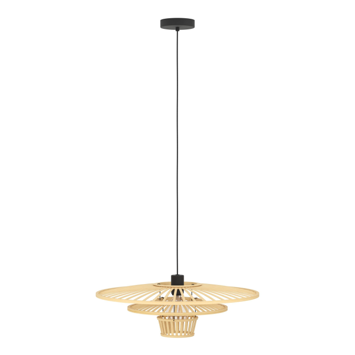 Pendul EGLO Lydney 44012 E27 1X40W 220-240V,50/60Hz H 1100mm x Ø570mm otel negru lemn maro IP20 [4]