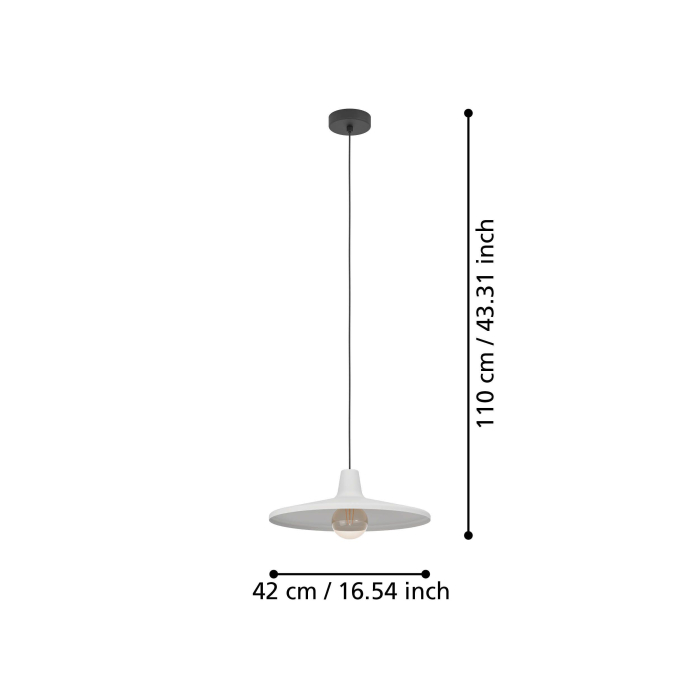 Pendul EGLO Miniere 900833 E27 1X40W 220-240V,50/60Hz H 1100mm x Ø420mm otel negru otel gri IP20 [5]