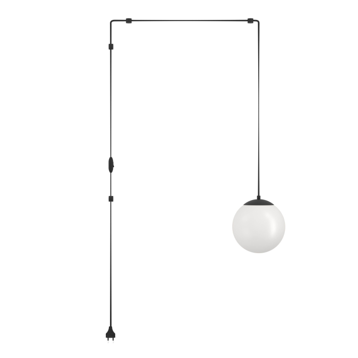 Pendul EGLO Rondo 3 900977 E27 1X40W 220-240V,50/60Hz L 200mm x H 1420mm plastic/otel negru sticla mat/opal alba IP20 [6]