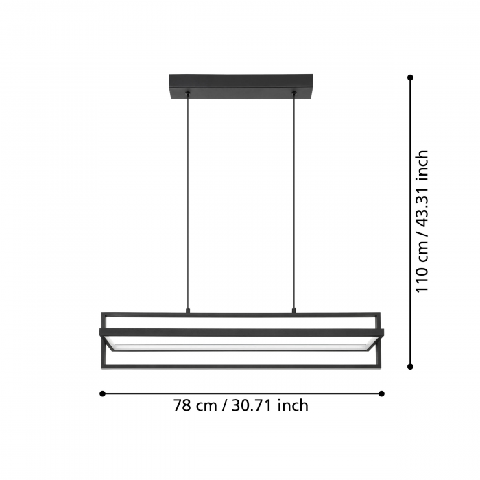 Lustra EGLO Siberia LED 34W 3000-6500K 4500lm Otel Negru IP20 [2]