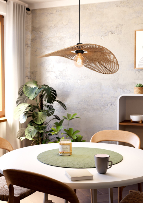 Pendul EGLO Siruela 31991 E27 1X42W 220-240V,50/60Hz L 560mm x l 400mm x H 1100mm otel negru hartie natur IP20 [4]