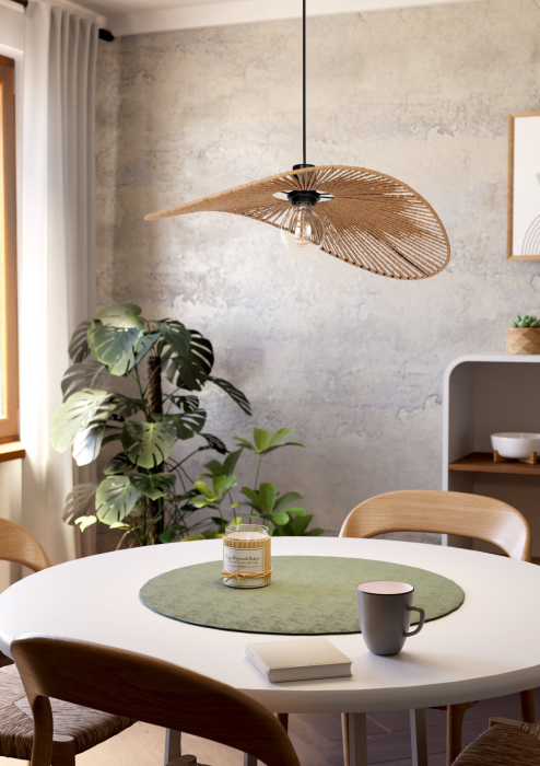 Pendul EGLO Siruela 31991 E27 1X42W 220-240V,50/60Hz L 560mm x l 400mm x H 1100mm otel negru hartie natur IP20 [2]