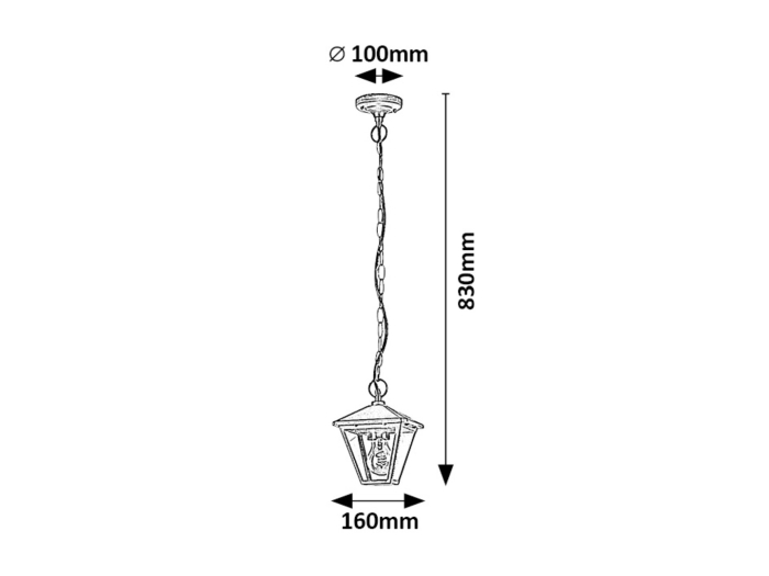 Pendul exterior Rabalux Paravento E27 aluminiu black stil clasic, IP44 7149 [5]