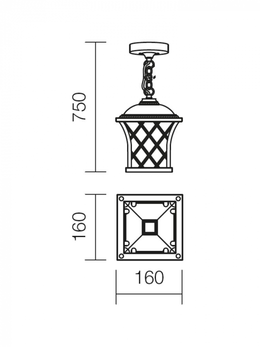 Pendul exterior Smarter Bremen 9952 Aluminiu turnat Negru/Auriu E27 1x42W   IP23 [2]