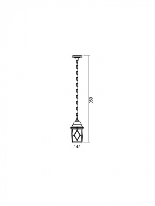 Pendul exterior SMARTER MELTON 9676 E27 1x42W Aluminiu Turnat Alb mat/patina aurie IP44 [2]