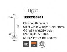 Pendul FLAM Nova Luce 1600200501 1xG9 IP20 Chrome Rose [3]