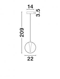 Pendul Nova Luce GI 9416940 Triac Dimmable Sandy Gold Metal & Clear Glass LED 7W 585lm 3000K IP20 [5]