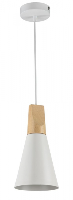 Pendul Maytoni Bicones P359-PL-140-W E27 1x60W -  Metal/Wood White/Brass IP20 [5]