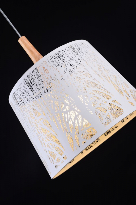 Pendul Maytoni Lantern MOD029-PL-01-W E27 1x60W -  Metal/Wood White IP20 [3]