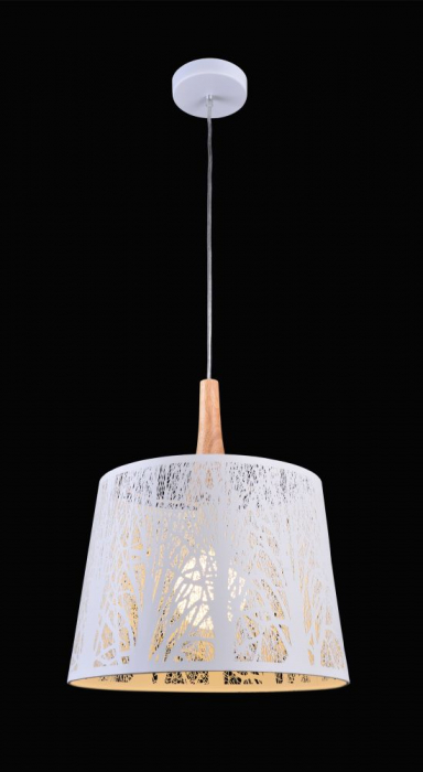 Pendul Maytoni Lantern MOD029-PL-01-W E27 1x60W -  Metal/Wood White IP20 [5]