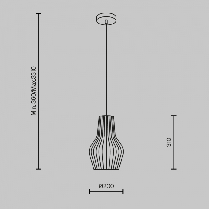 Pendul Maytoni Roots MOD191PL-01W E27 1x40W -  Metal/Wood Black IP20 [5]