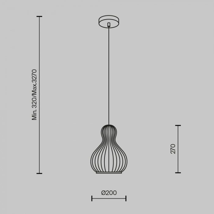 Pendul Maytoni Roots MOD192PL-01W E27 1x40W -  Metal/Wood Black IP20 [5]