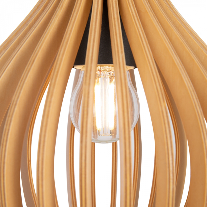 Pendul Maytoni Roots MOD192PL-01W E27 1x40W -  Metal/Wood Black IP20 [2]