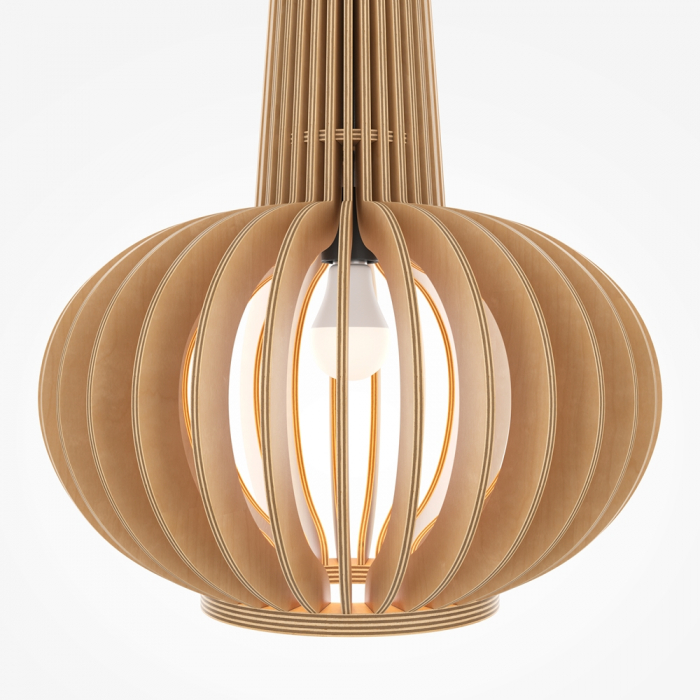 Pendul Maytoni Roots MOD193PL-01W1 E27 1x40W -  Metal/Wood Black IP20 [2]