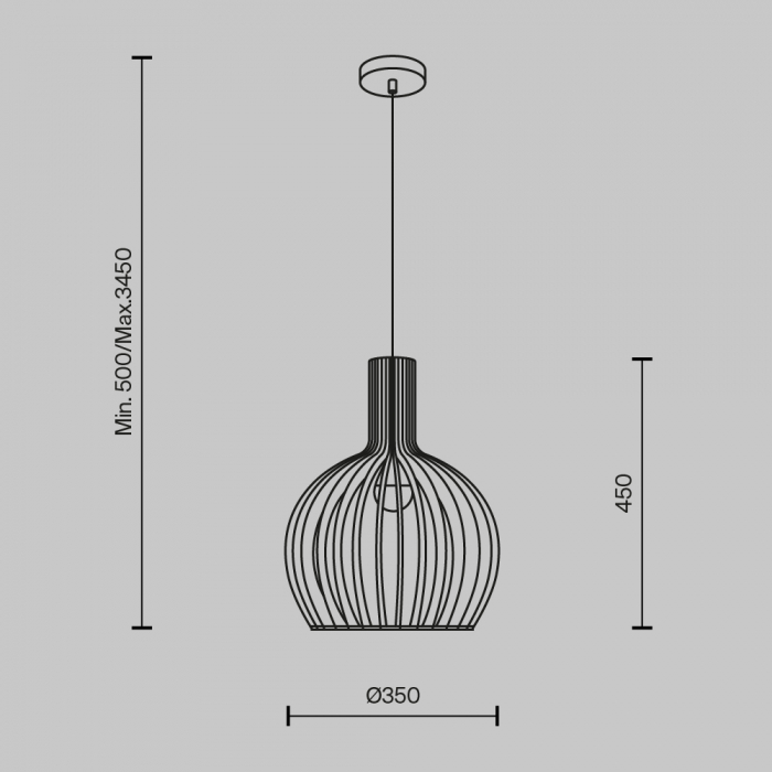 Pendul Maytoni Roots MOD194PL-01W E27 1x40W -  Metal/Wood Black IP20 [5]