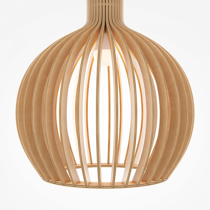 Pendul Maytoni Roots MOD194PL-01W1 E27 1x40W -  Metal/Wood Black IP20 [2]