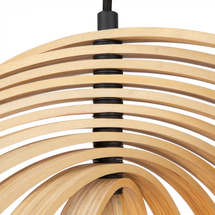 Pendul Maytoni Roots MOD197PL-01W1 E27 1x40W -  Metal/Wood Black IP20 [2]