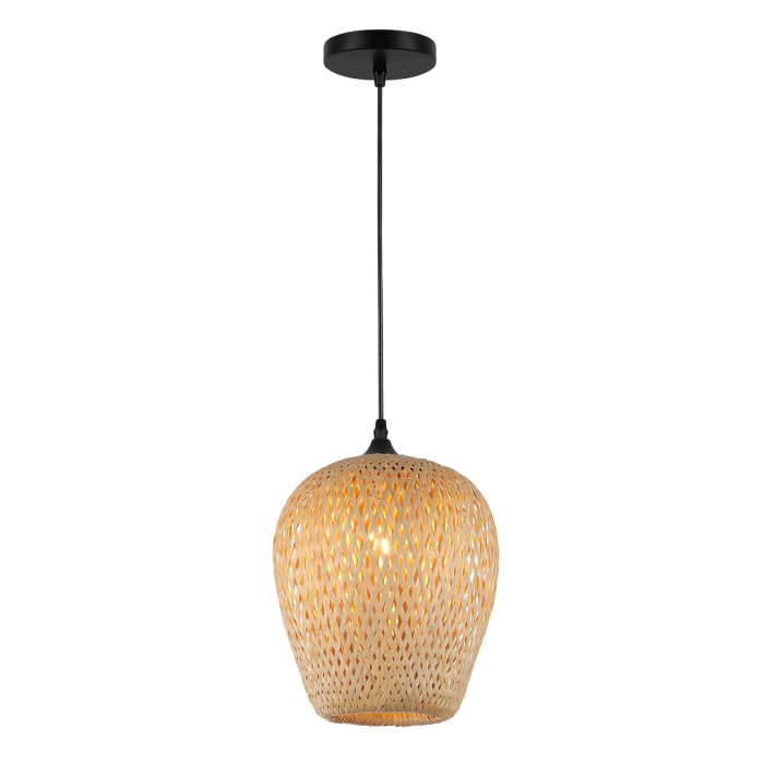 Pendul  Milagro Alma E27 1xE27   230V Black Metal & Bambus IP20 [6]