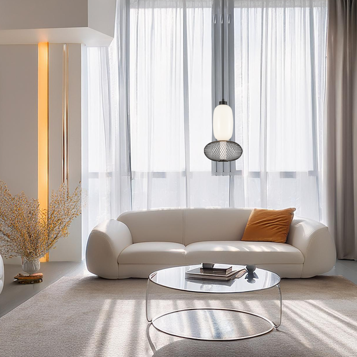 Pendul Milagro Arame LED 15W 1563lm 3000K 230V Black Metal & Sticla IP20 [3]