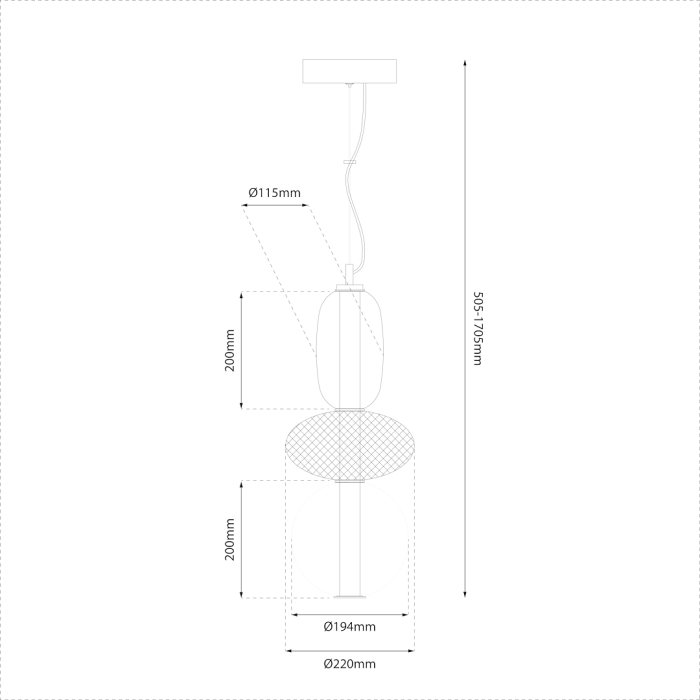 Pendul Milagro Arame LED 23W 2531lm 3000K 230V Black Metal & Sticla IP20 [5]