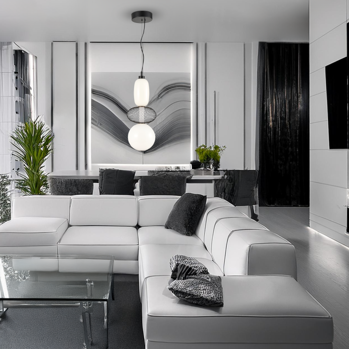 Pendul Milagro Arame LED 23W 2531lm 3000K 230V Black Metal & Sticla IP20 [4]