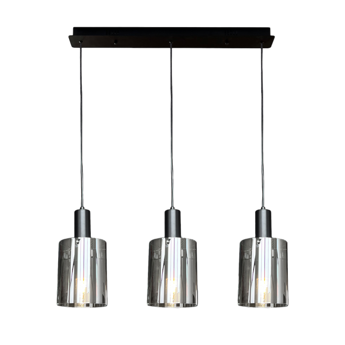 Pendul Milagro Arcadia E27 3xE27   230V Black Metal & Sticlă IP20 [6]