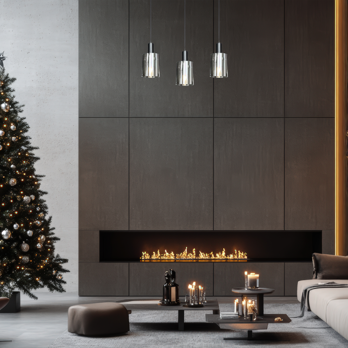 Pendul Milagro Arcadia E27 3xE27   230V Black Metal & Sticlă IP20 [3]