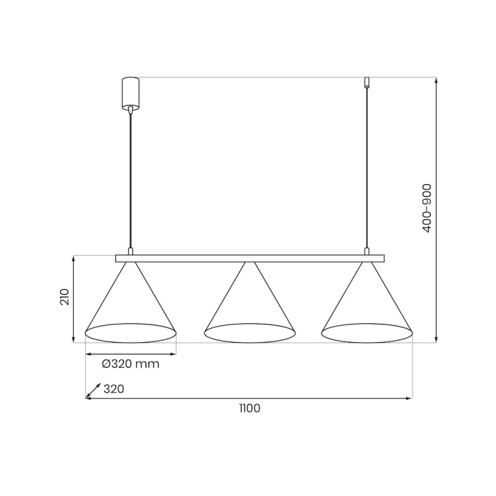 Pendul Milagro Capital  3xGX53   230V/50Hz Casmir Metal IP20 [8]