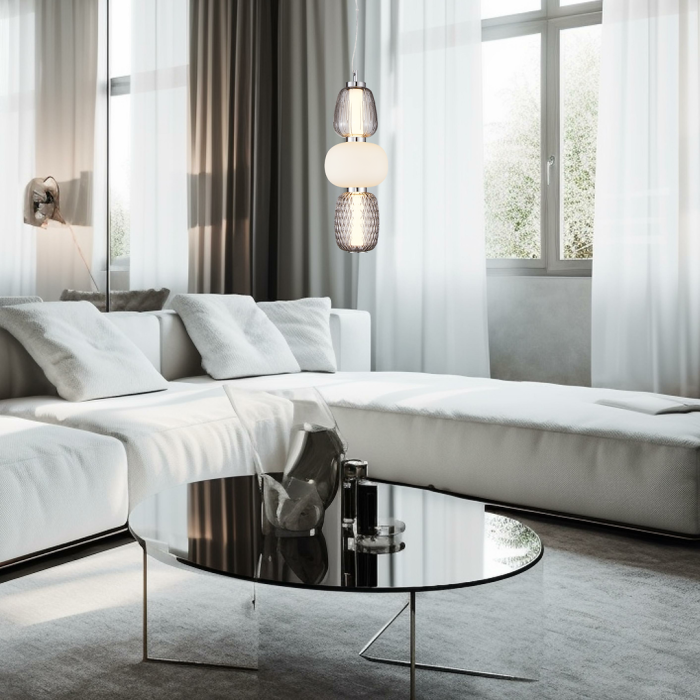 Pendul Milagro Caro LED 28W 3748lm 3000K 230V Crom Metal & Sticlă IP20 [4]