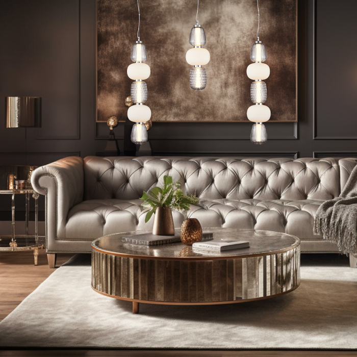 Pendul Milagro Caro LED 40W 5032lm 3000K 230V Crom Metal & Sticlă IP20 [4]