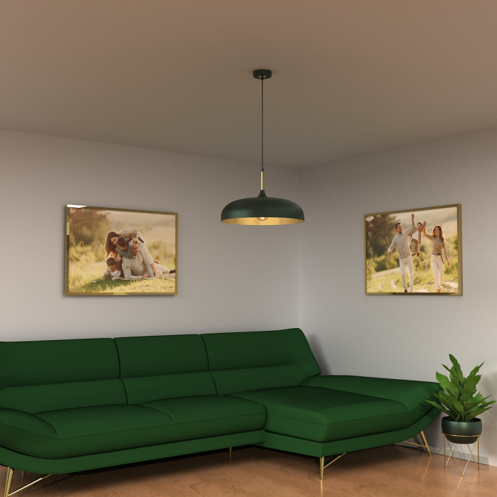 Pendul Milagro Lincoln  1xE27 60W   230V/50Hz Green & Gold Metal IP20 [4]