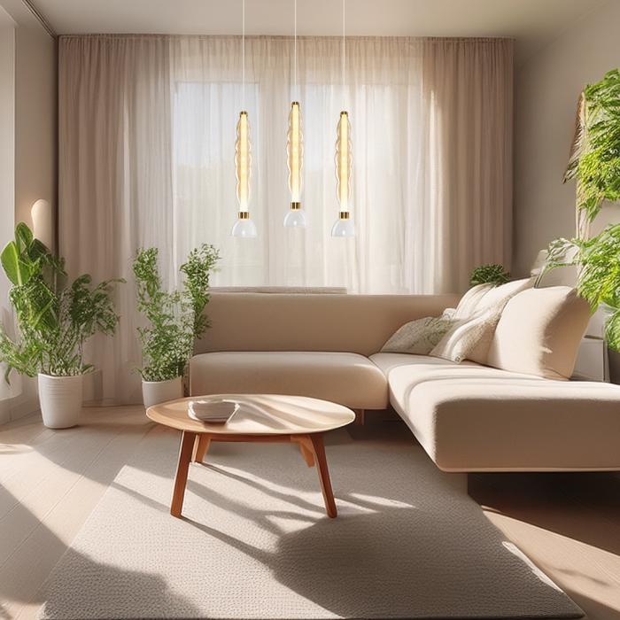 Pendul Milagro Lucco LED 18W 2346lm 3000K 230V Chihlimbar Metal & Sticla IP20 [4]