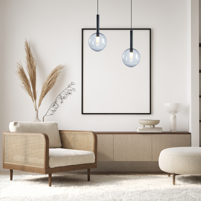 Pendul Milagro Niko  1xG9 max 9W   230V/50Hz Black Metal & Sticla IP20 [3]