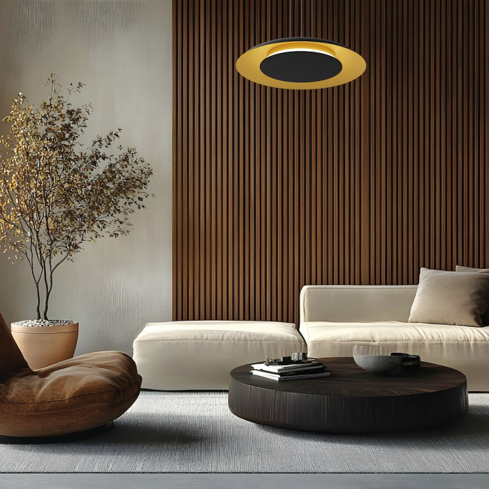 Pendul Milagro Piattino LED 30W 1900 lm 3000K/4000K/6000K 230V Black & Gold Metal & Acril IP20 [3]