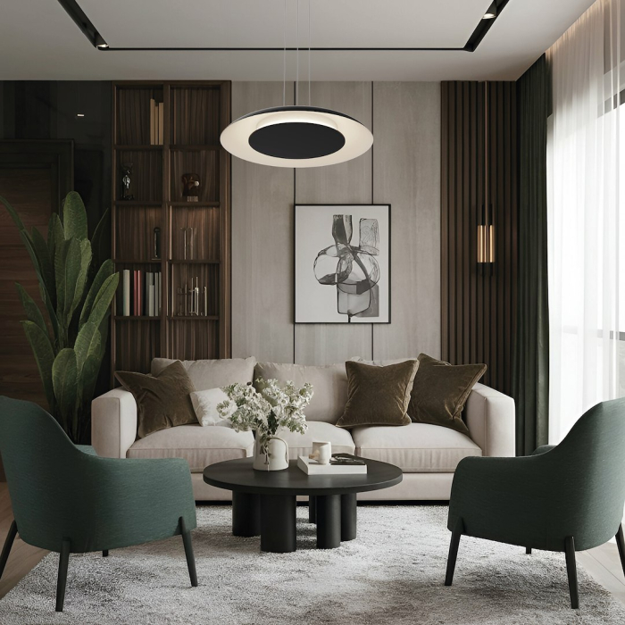 Pendul Milagro Piattino LED 30W 1900 lm 3000K/4000K/6000K 230V Black Metal & Acril IP20 [3]