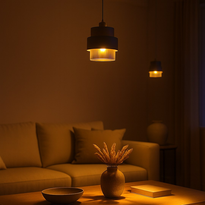 Pendul  Milagro Valentino E27 E27 max 15W   230V Beige Metal & Sticlă IP20 [4]